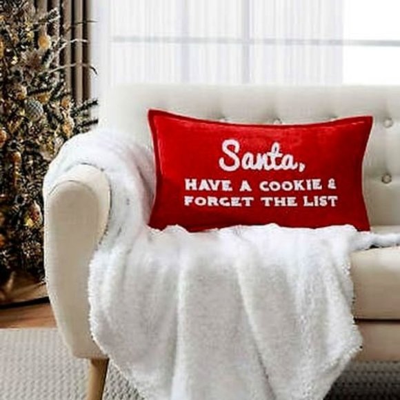 LACOURTE Santa Cookie List Decorative Pillow, 14″ x 24″ - Picture 3 of 6